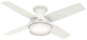 Small White Ceiling Fan with Light